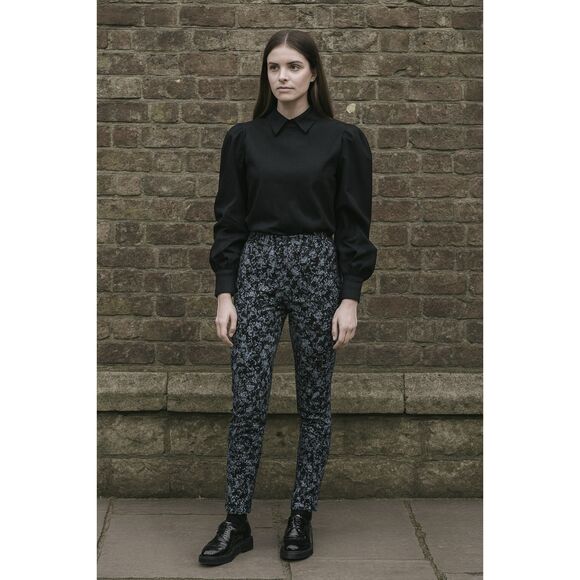 PREEN by THORNTON BREGAZZI Multicolor Floral Stretch Cotton Trousers Pants Sz S - Picture 1 of 9